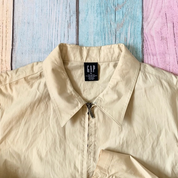 Vintage GAP 100% cotton Beige Long Sleeve zip up Jacket - Picture 5 of 8